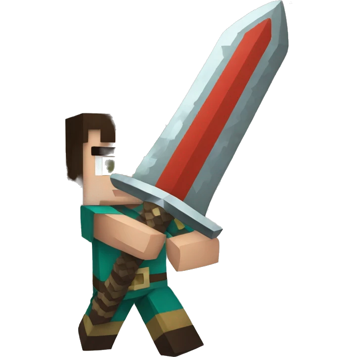 Steve MINECRAFT with sword emoji