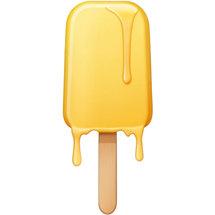 Thin yellow popsicle with rounded top and dripping  emoji