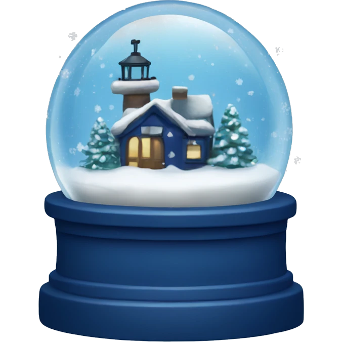 Navy blue snowy snow globe emoji