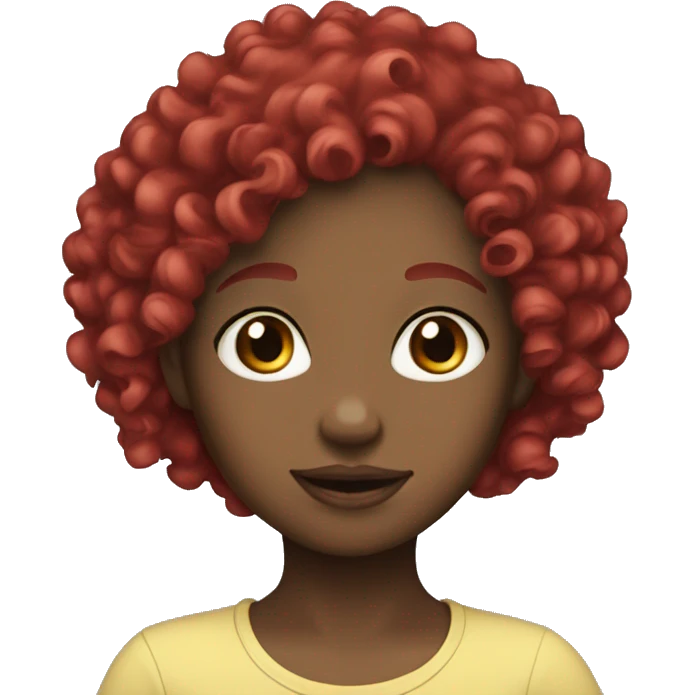 Girl white cherry red curly hair  emoji