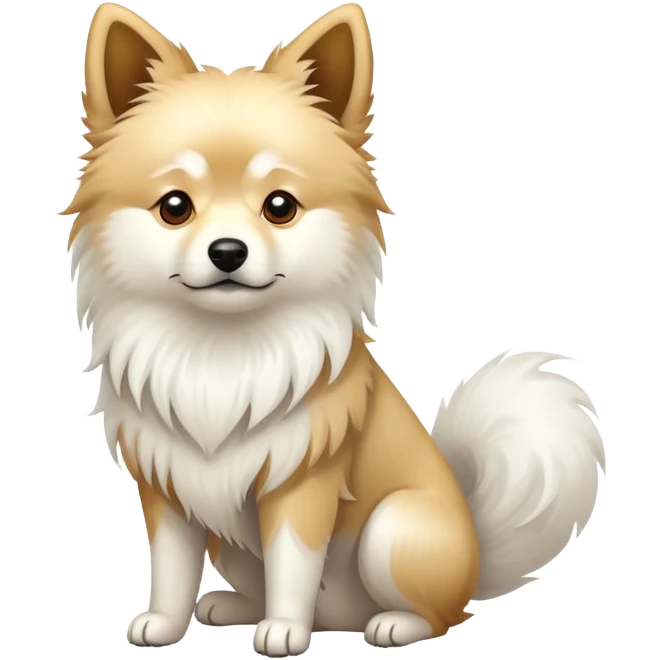 Chinese native dog white emoji