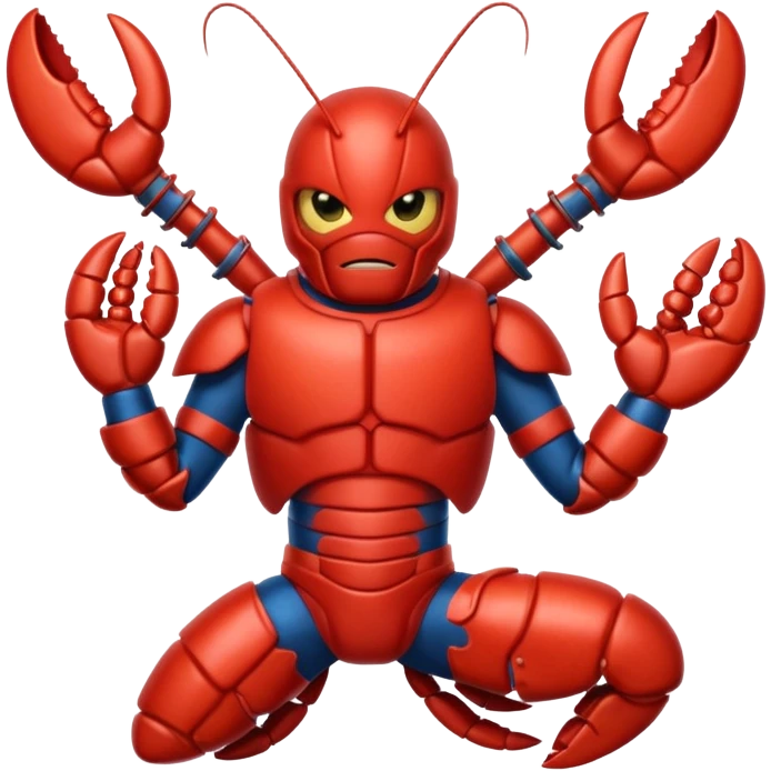 a lobster dressed as a superhero 🦞in the style of this lobster emoji emoji