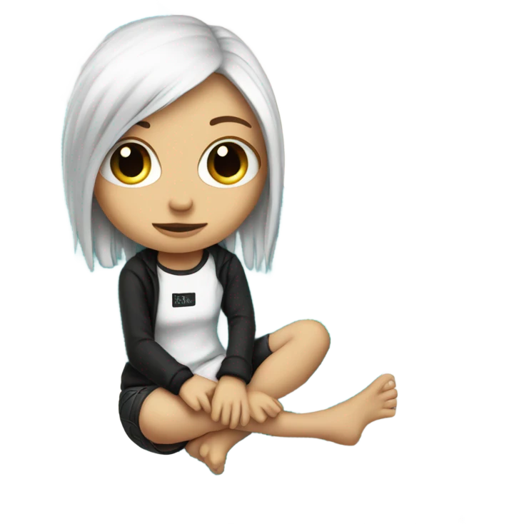 White Emo girl on a surfboard  emoji