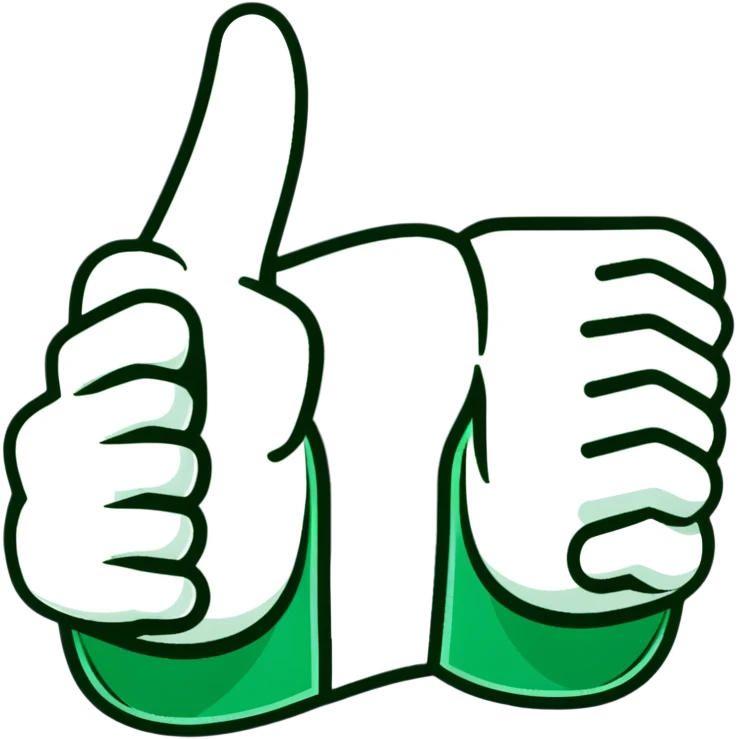Minimalist Maya-style thumbs up and prayer hands emojis, white and deep green only, flat design with clean lines emoji