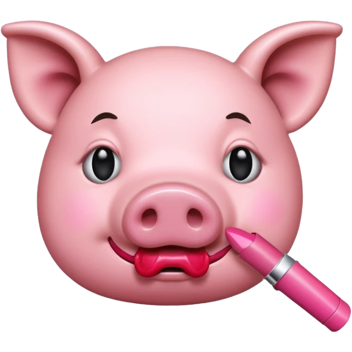 lipsick on a pig emoji