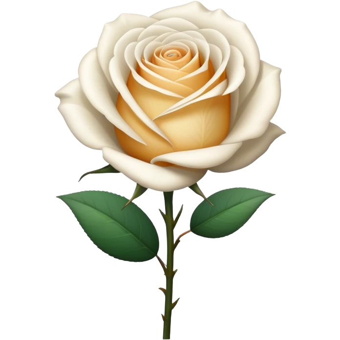 single Bi-Colored Tea White Rose Rose, straight stem emoji