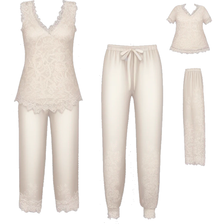 rococo lace pyjama set emoji