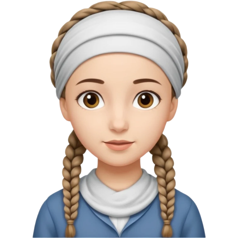 young modest jewish girl braids emoji