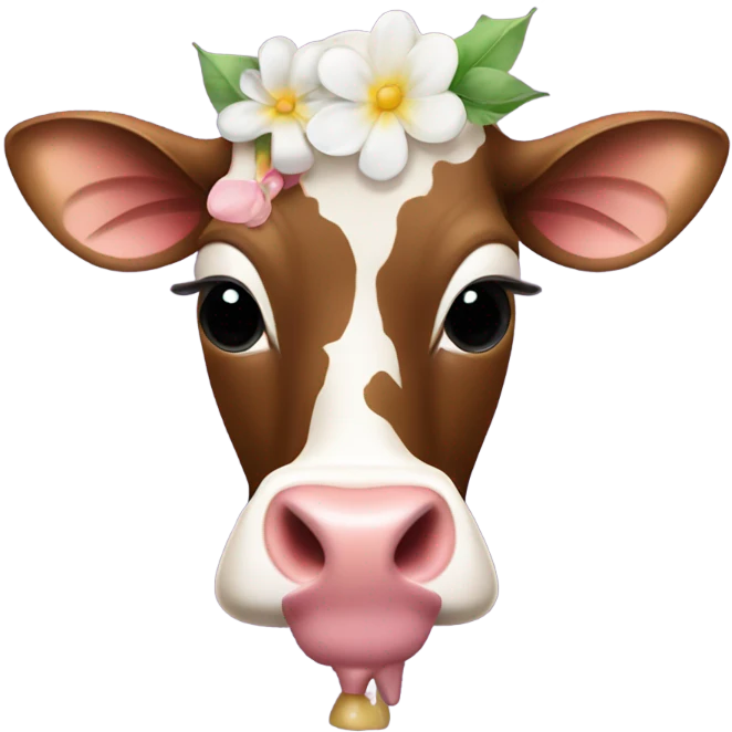 Girly cow drinking an espresso martini  emoji