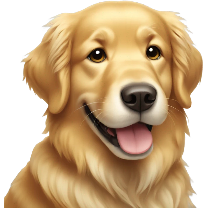 Smiling fluffy golden retriever  emoji