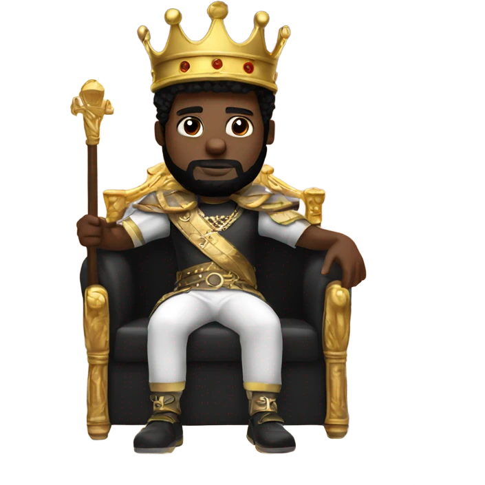 Black king sitting in the clouds  emoji