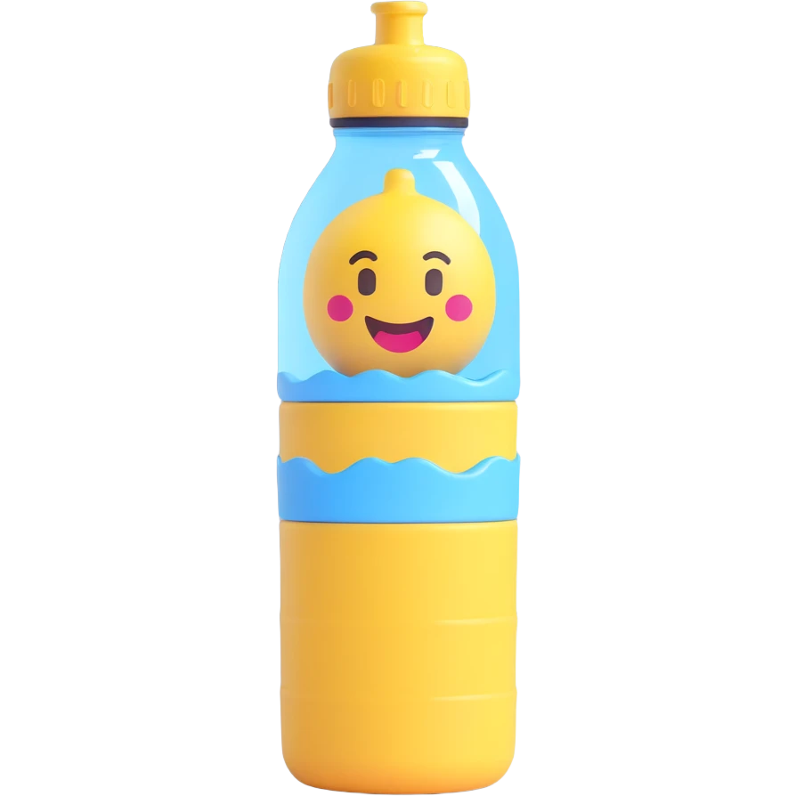 reusable water bottle emoji, representing eco-friendly habits, modern emoji style emoji