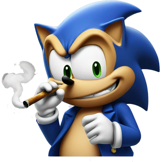 sonic smoking a pipe emoji