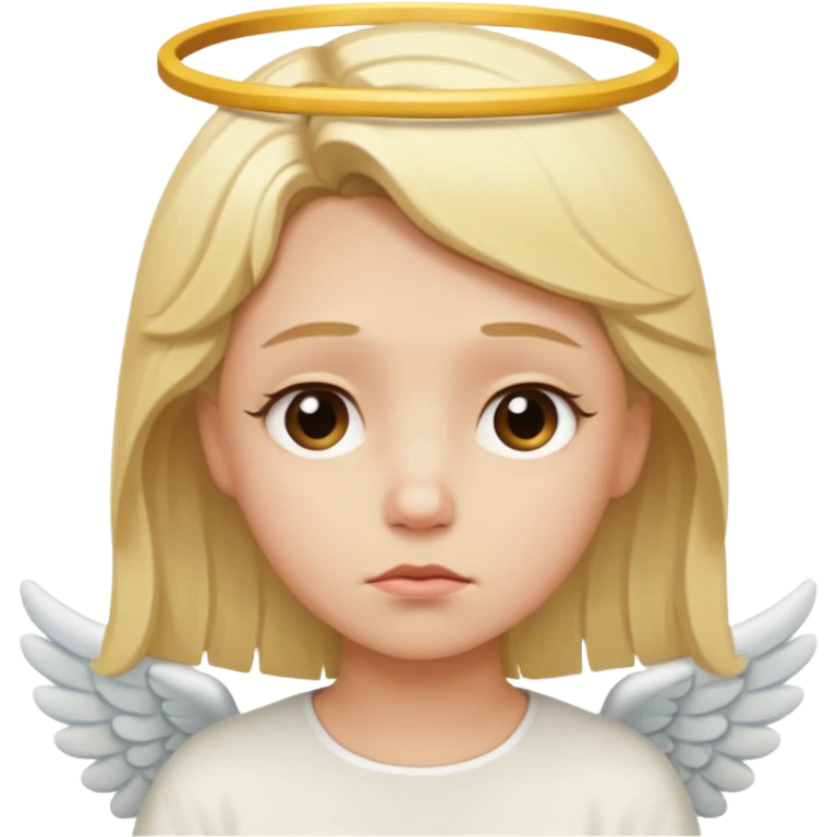 Make an angel 😇 emoji that is a bit sad like bored emoji
