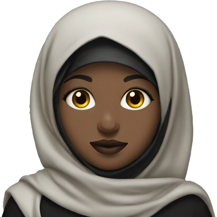 a girl in a black hijab with a lip piercing emoji