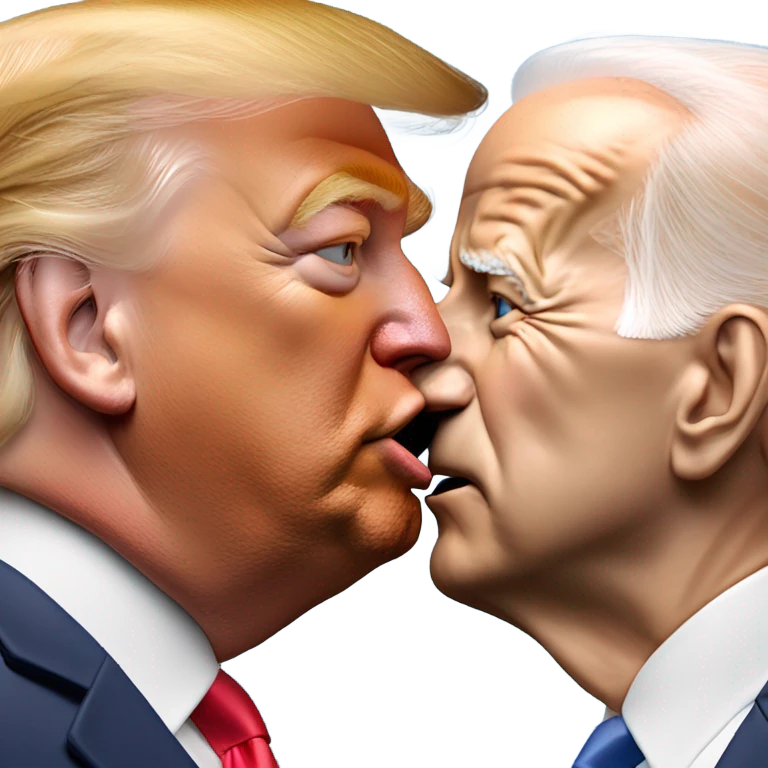 Donald trump kissing Joe Biden  emoji