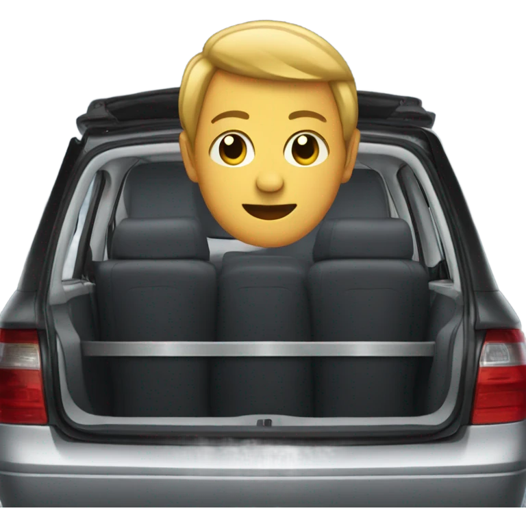 Sitting in a car trunk emoji