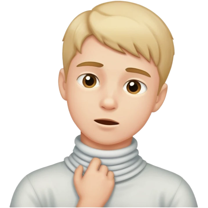 Boy tugging his neck  emoji