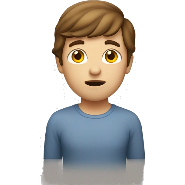 Person shrugging with brown hair and Caucasian  emoji