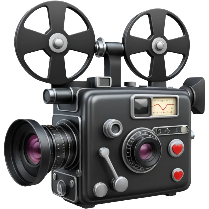 film camera with EKG reading emoji