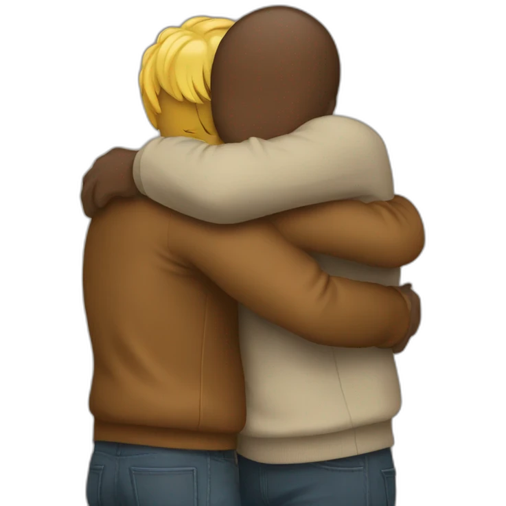 two guys hugging emoji