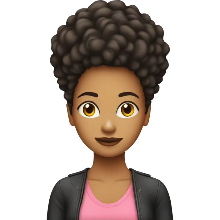 Chica mestiza con cabello afro acostada emoji