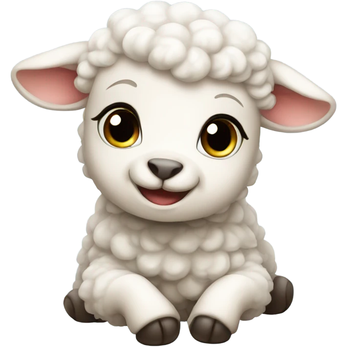Cartoonish cute Baby lamb emoji