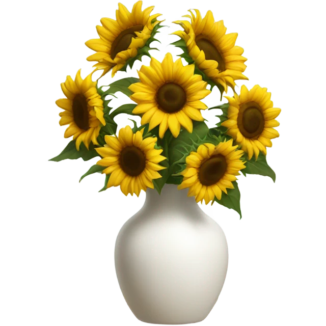 Sunflowers in light white vase emoji