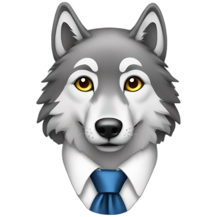 Loup costume cravate emoji