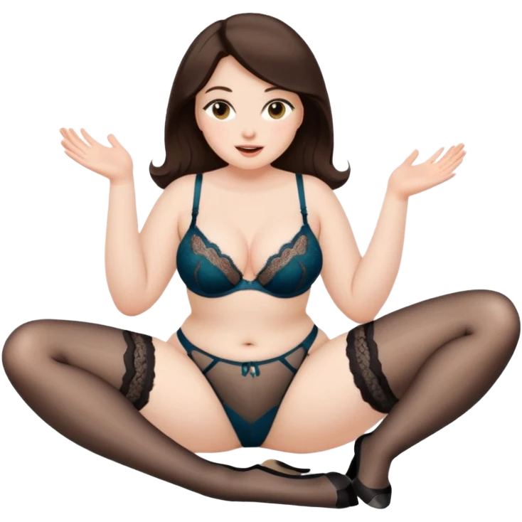 brunette curvy opening legs waiting for her bf to fuck her  emoji