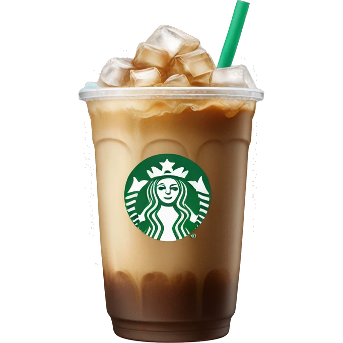 Starbuck ice coffee with ice cubes emoji