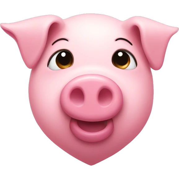 A pink heart with a pig's face emoji