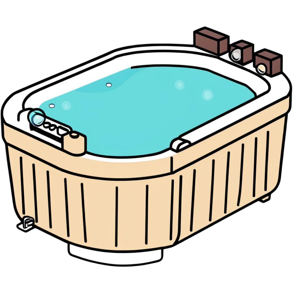 outdoor jacuzzi hot tub with bubbles emoji