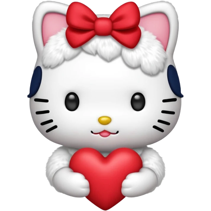 hello kitty heart`no mouth emoji