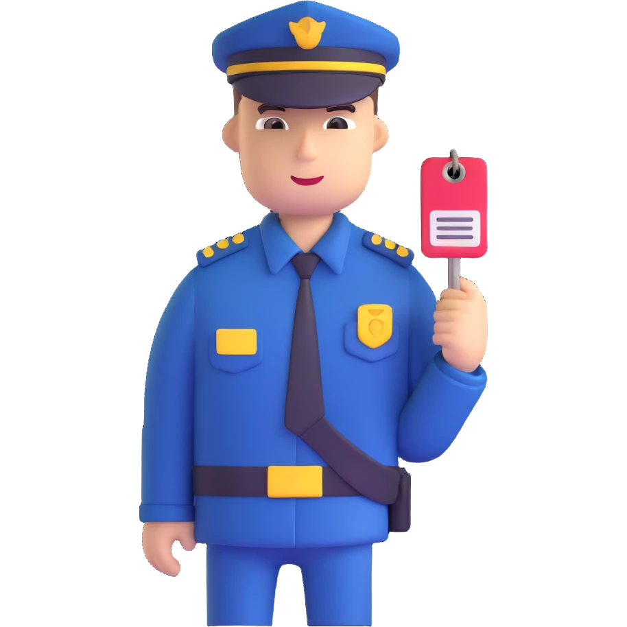 security officer with price tag emoji