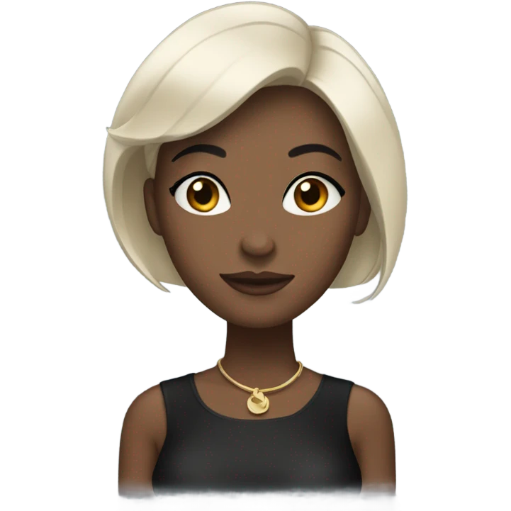 black woman with black short hair and a nice top emoji
