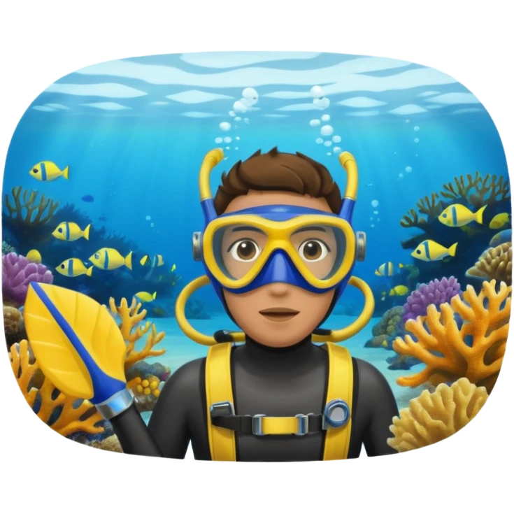Diver + yellow fins,Coral Diver. emoji