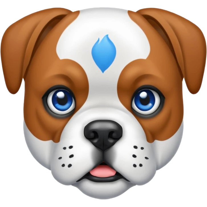 Pure White boxer dog with blue left eye emoji
