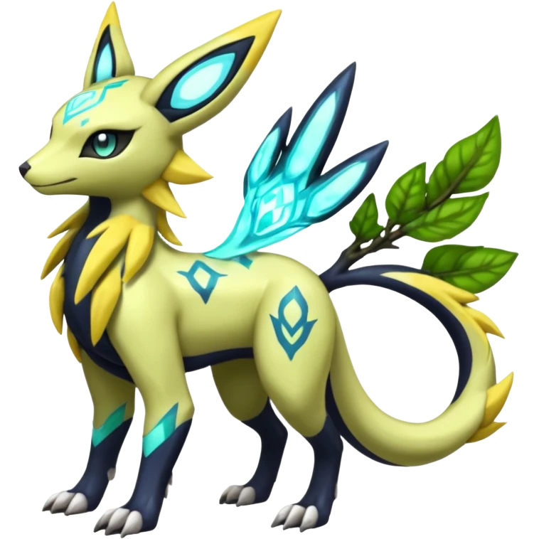  Exotic Ivy Meloetta-Zygarde-Zeraora-Renamon-Protogen-Palkia-hybrid-fusion-Fakémon-creature, full body emoji