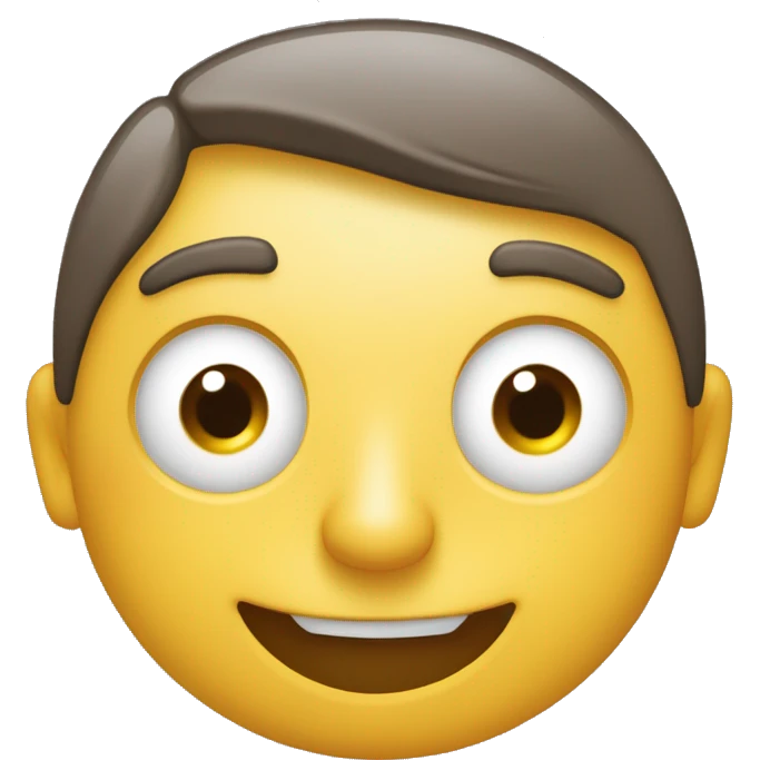 Caraamarilla con un ojo medio cerado, el otro abierto y una sonrisa cerrad emoji