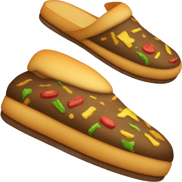 slippers with burger colors  emoji