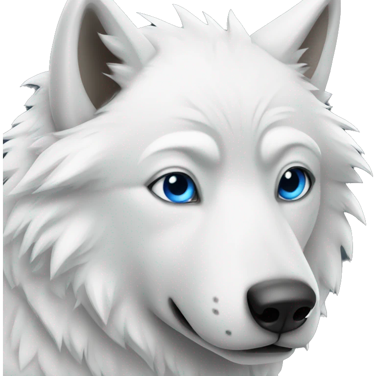 White wolf with blue eyes  emoji