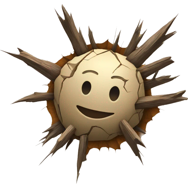 cracked earth with wood spikes coming out  emoji
