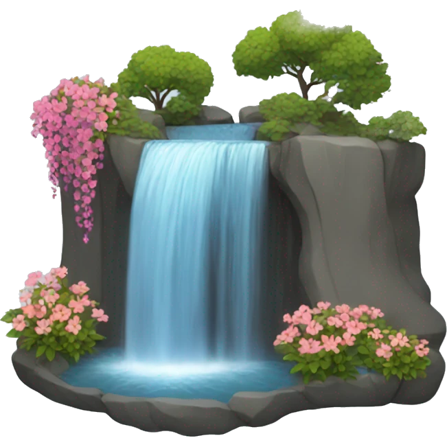 Waterfall with flowers  emoji