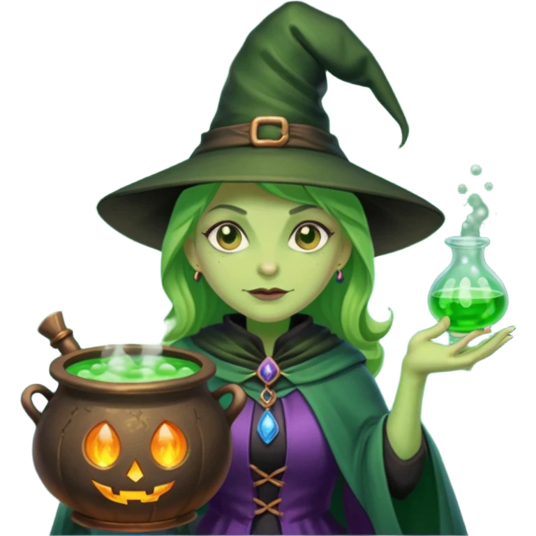 green witch cooking potion emoji