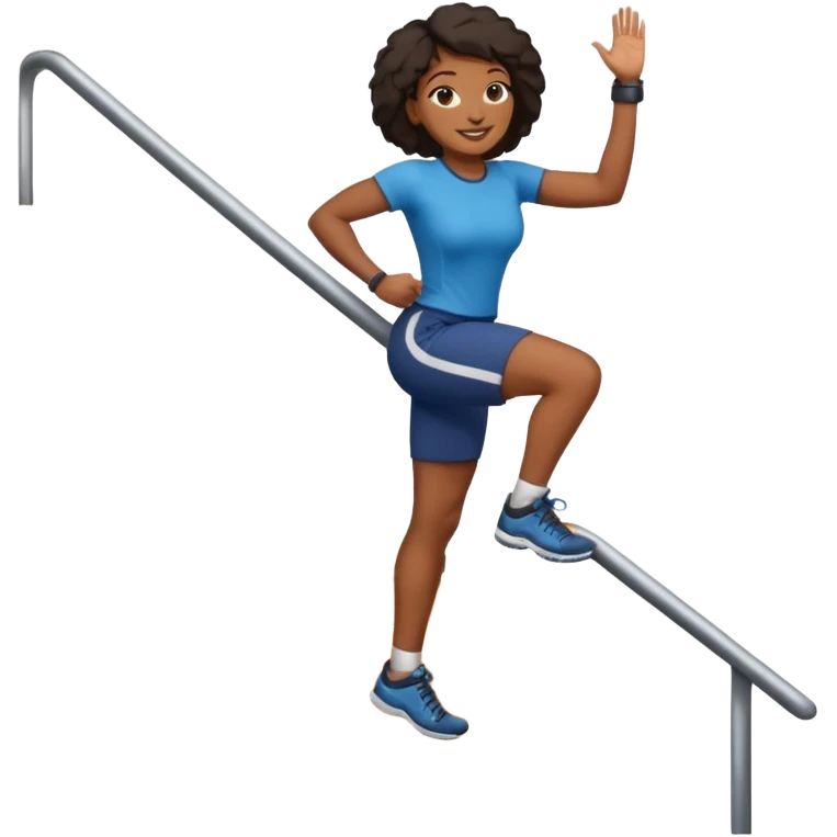 black woman climbing stairs emoji
