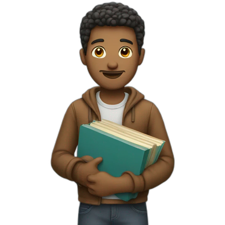 Man holding books emoji