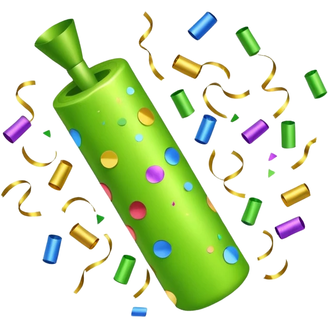 party popper lime green emoji