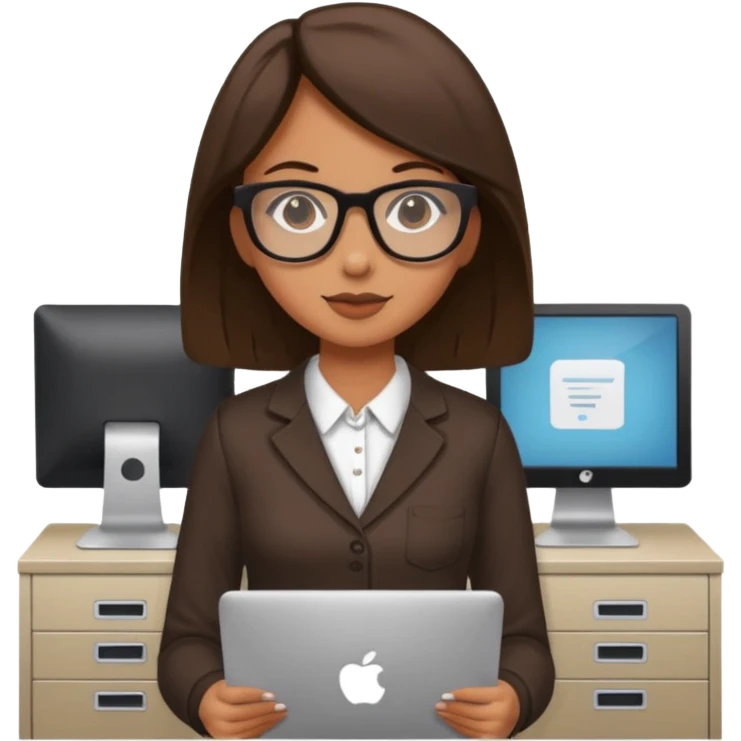 a girl walking into a computer room in an organized manner emoji