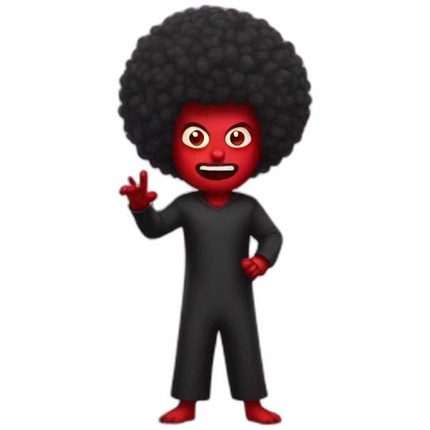 the devil with an afro emoji